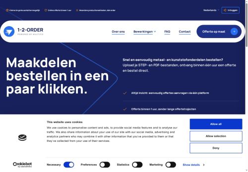 Screenshot van 1-2-order.nl