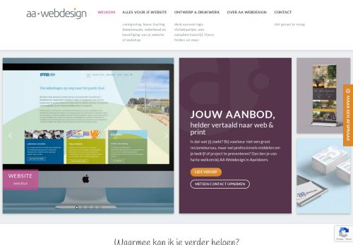 Screenshot van aawebdesign.nl
