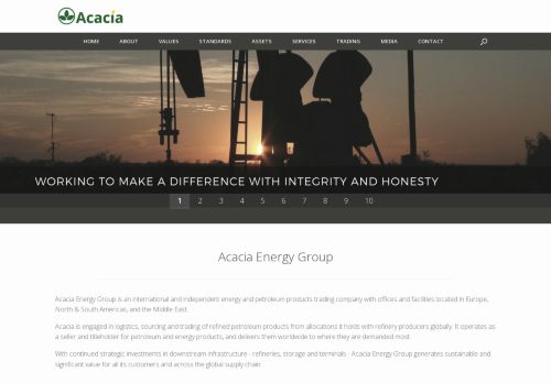 Screenshot van acaciaenergygroup.com