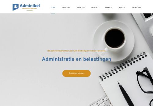 Screenshot van adminibel.nl