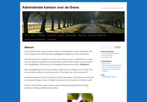 Screenshot van administratie-overdegrens.nl