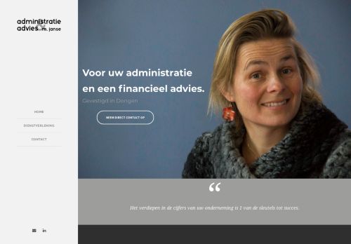 Screenshot van administratiemjanse.nl