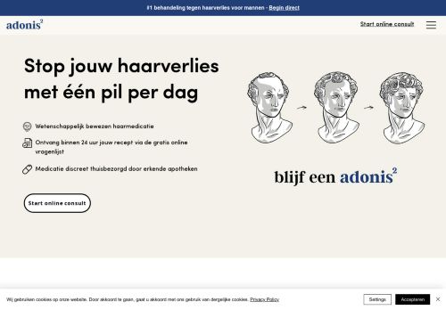 Screenshot van adonisadonis.nl