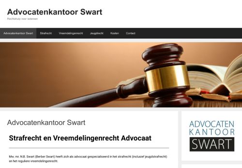 Screenshot van advocatenkantoorswart.nl