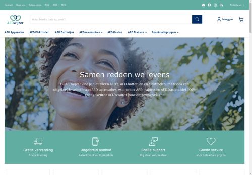 Screenshot van aedwijzer.nl