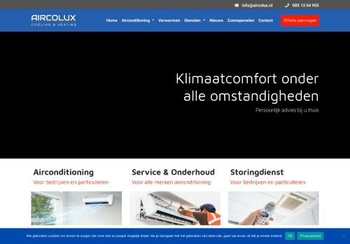 Screenshot van aircolux.nl