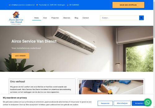 Screenshot van aircoservice-vandienst.nl