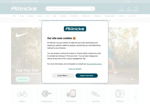 Screenshot van alltricks.com