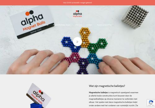 Screenshot van alpha-magnet-balls.nl