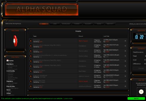 Screenshot van alpha-squad.nl