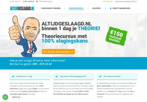 Screenshot van altijdgeslaagd.nl