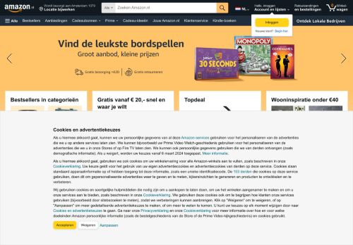 Screenshot van amazon.nl