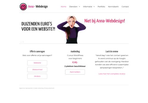 Screenshot van anna-webdesign.nl