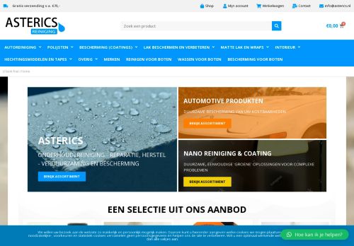 Screenshot van asterics.nl