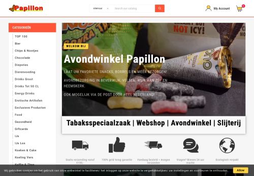 Screenshot van avondwinkelpapillon.nl