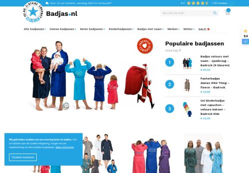 Screenshot van badjas.nl