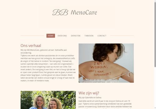 Screenshot van bbmenocare.nl