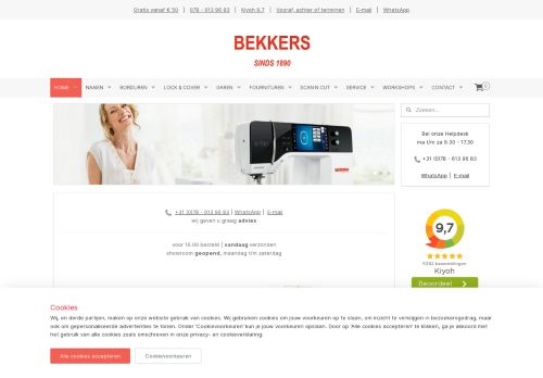 Screenshot van bekkersnaaimachines.nl