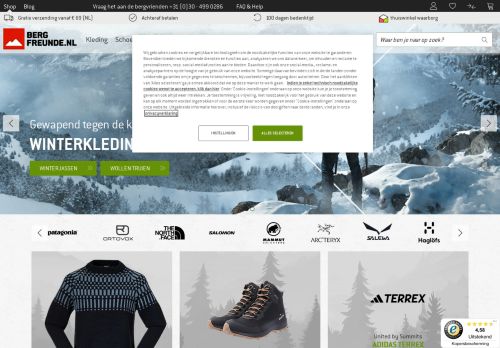 Screenshot van bergfreunde.nl