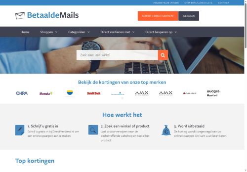 Screenshot van betaaldemails.nl