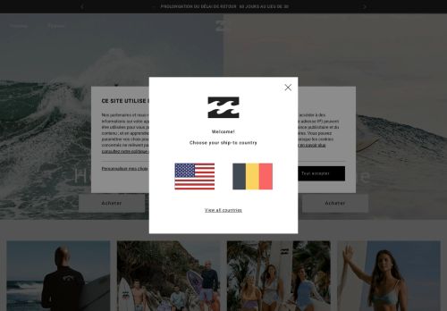 Screenshot van billabong-store.be