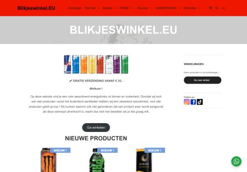 Screenshot van blikjeswinkel.eu