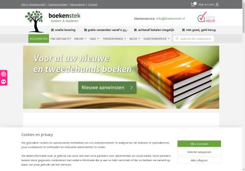 Screenshot van boekenstek.nl