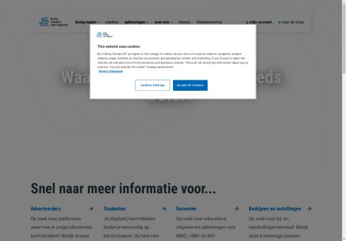 Screenshot van bsl.nl