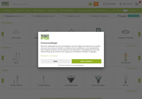 Screenshot van budgetlight.nl