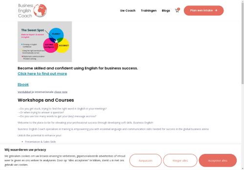 Screenshot van businessenglishcoach.eu