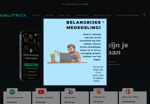 Screenshot van caliteqx.nl