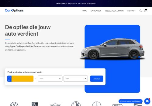 Screenshot van caroptions.nl