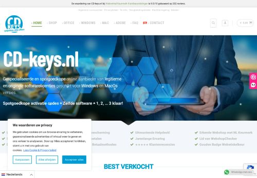 Screenshot van cd-keys.nl