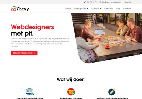 Screenshot van cherry-communicatie.nl