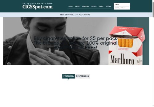 Screenshot van cigsspot.com
