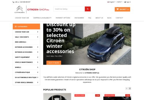 Screenshot van citroen-shop.eu