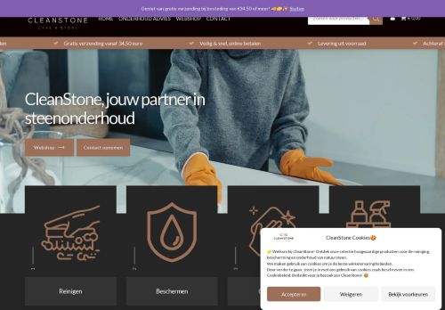Screenshot van cleanstone.nl