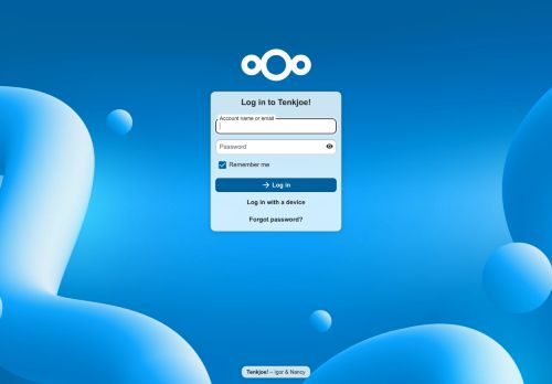 Screenshot van cloud.tenkjoe.eu