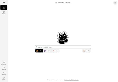 Screenshot van cobalt.tools