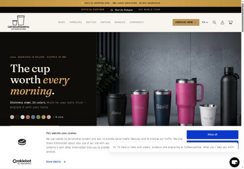 Screenshot van coffeecupshop.eu