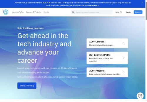 Screenshot van cognitiveclass.ai
