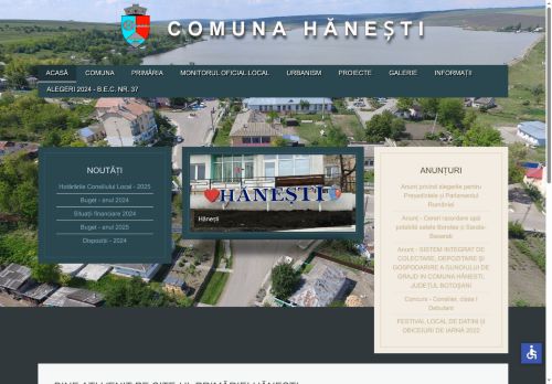 Screenshot van comunahanesti.ro