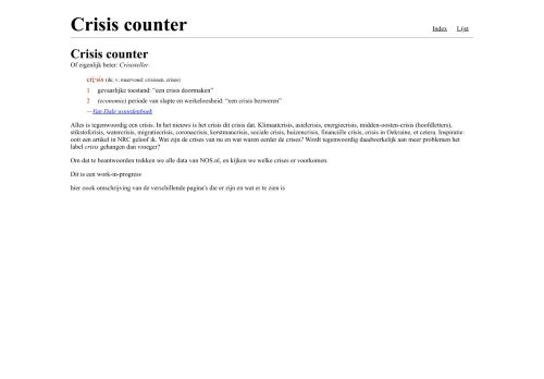 Screenshot van crisis-counter.omroep040.nl