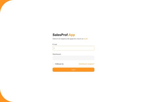 Screenshot van dashboard.salesprof.app