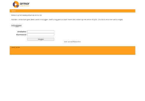 Screenshot van dealers.armor.nu