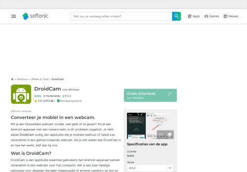 Screenshot van droidcam.softonic.nl