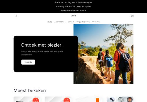 Screenshot van dubie.nl