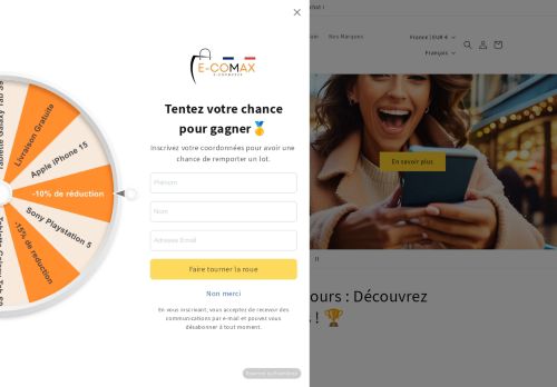 Screenshot van e-comax.fr