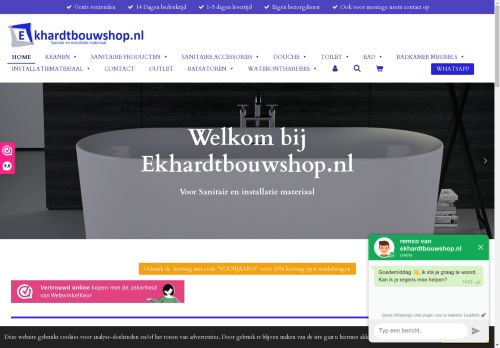 Screenshot van ekhardtbouwshop.nl