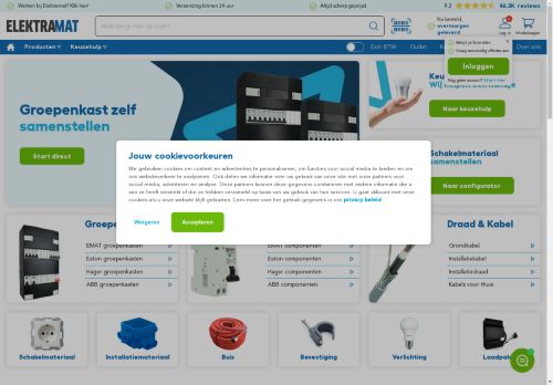 Screenshot van elektramat.nl